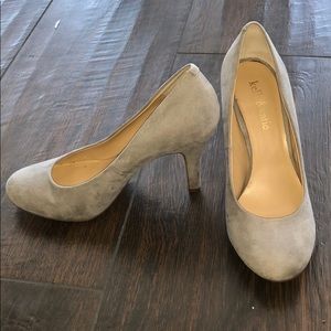 Kelly & Katie Grey Gray Suede Heels Pumps